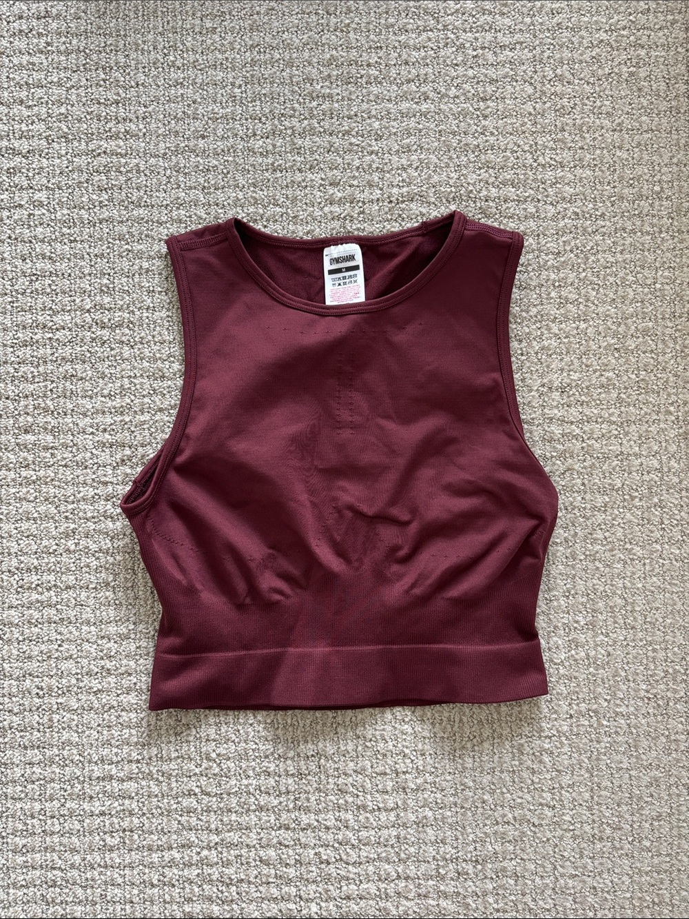 Gymshark Burgundy Crop Tank Top